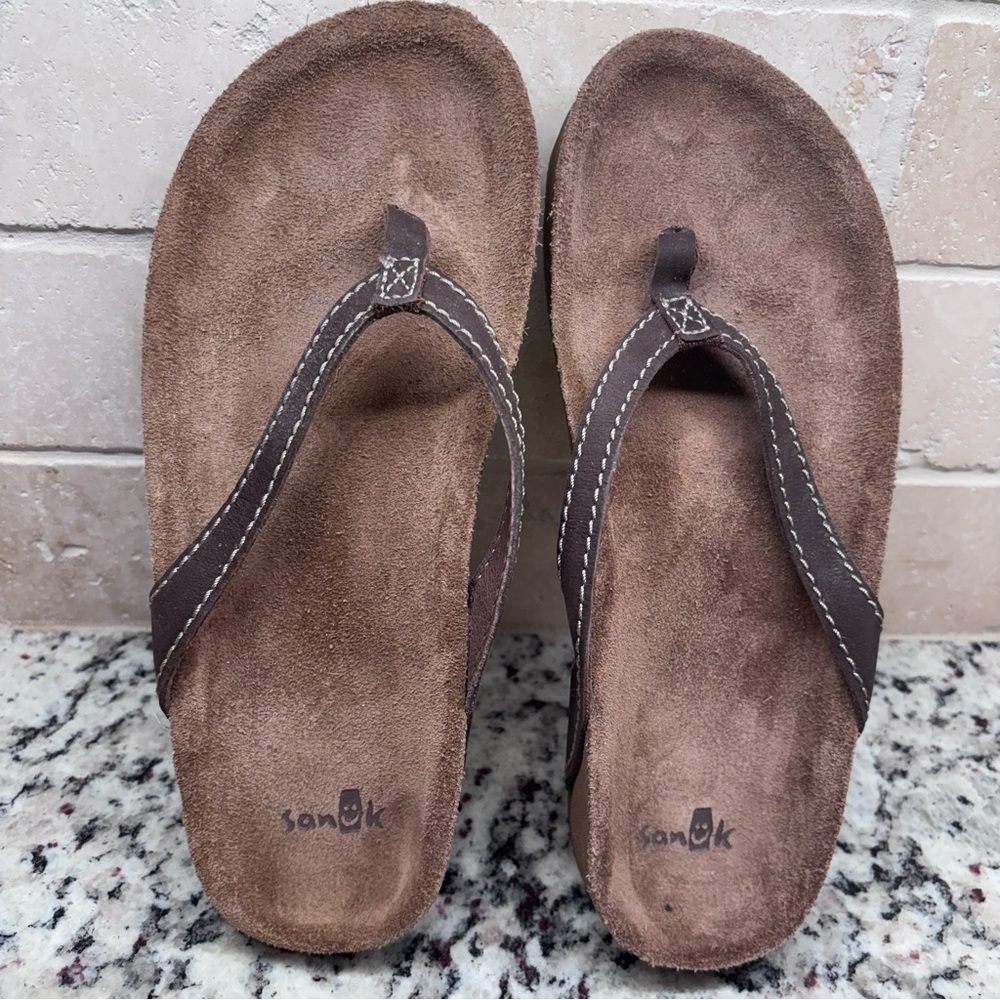 Sanuk She‎ Loungy Women's Brown Flip Flop